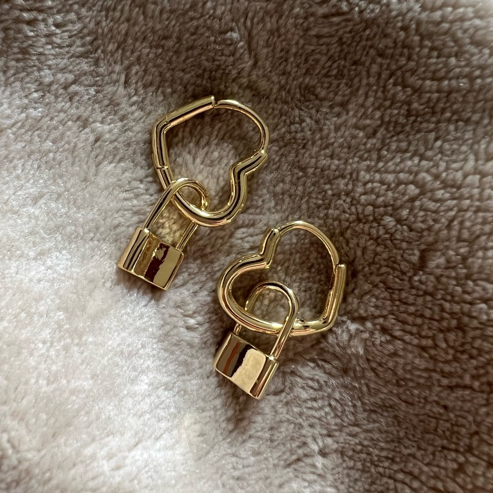 Heart and Lock Earrings